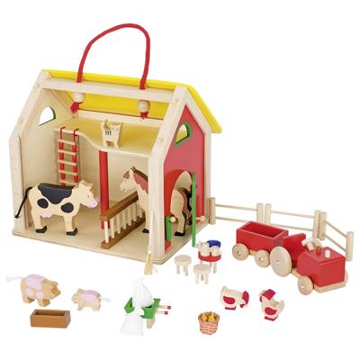 Goki houten meeneem boerderij, 31dlg.