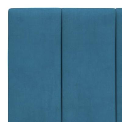 Bed met matras "Hanko" fluweel blauw 100x200 cm
