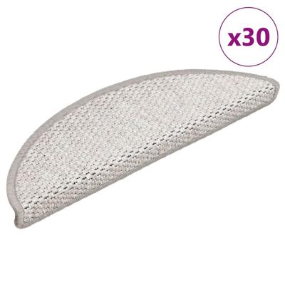 Trapmatten zelfklevend Sisal-Look 30 st 56x17x3 cm Platina