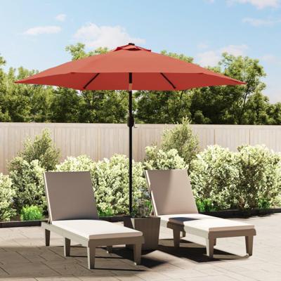 VidaXL Parasol met metalen paal 300 cm terracottakleurig