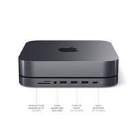 SATECHI USB-C Hub - Type-C Aluminium Standaard & Hub - USB-C Datapoort, Micro/SD Kaartlezers, USB 3.0 & Koptelefoon Aansluiting - Voor M2/M1 Mac Mini, Mac Studio, 2020 & 2018 Mac Mini (Spacegrijs) - thumbnail