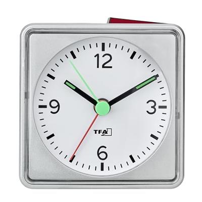 TFA Dostmann 60.1013.54 Wekker Kwarts Zilver Alarmtijden 1 Fluorescerende Wijzers
