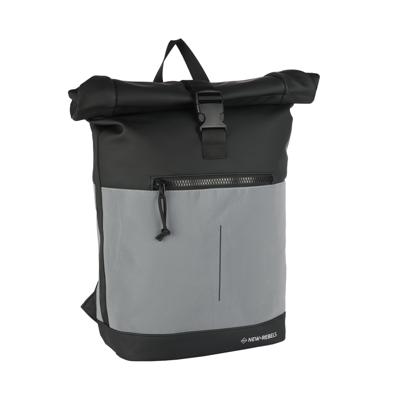New Rebels Bowie New York Zwart 21L Rugzak Rolltop Reflectie Waterafstotend Laptop 15.6"