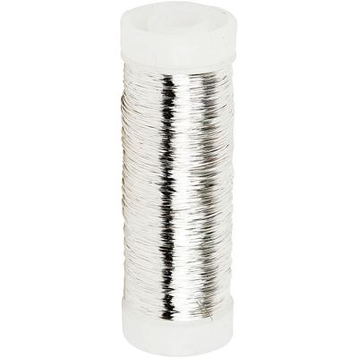 Creativ Company Verzilverd draad, dikte 0,2 mm, verzilverd, 50 gr, 110 m/ 1 rol