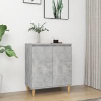 Dressoir met houten poten 60x35x70 cm spaanplaat betongrijs - thumbnail