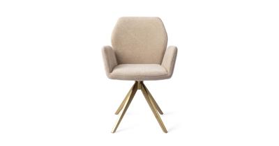 Jesper Home Eetkamerstoel 'Misaki' Turn Gold, kleur Funky Fudge