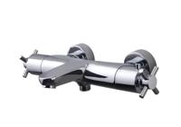 Badthermostaat Wiesbaden Cool Touch Cross Chroom 15 cm HOH - thumbnail