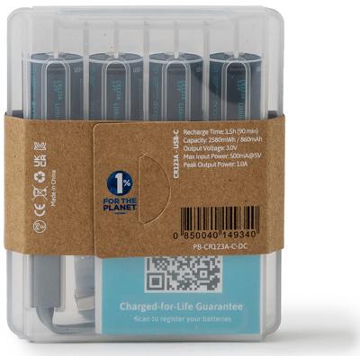 Paleblue Speciale oplaadbare batterij CR123 Li-ion 3 V 860 mAh