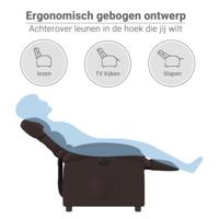 Fauteuil verstelbaar elektrisch stof donkerbruin - thumbnail