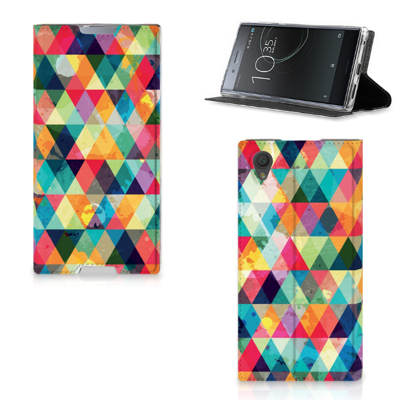 Sony Xperia L1 | Hoesje met Magneet | Geruit Sony Xperia L1 | Hoesje met Magneet | Geruit