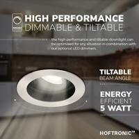 Set van 3 Mesa LED inbouwspots - GU10 4 Watt 345 Lumen - 6500K Daglicht wit - Dimbaar - verzonken - Rond - Kantelbaar - IP20 Voor binnen - RVS - thumbnail