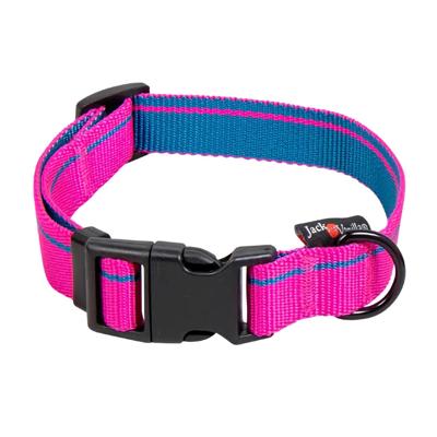 Jack and Vanilla Hondenhalsband - Nylon - Kliksluiting - Roze - 35 cm