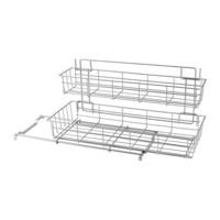 Metaltex uitschuifbaar opbergrek 20x58x28 cm zilver - thumbnail