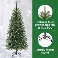 VidaXL Kunstkerstboom met 150 led met standaard groen 150 cm pe en pvc - thumbnail