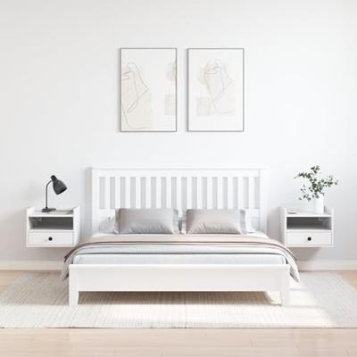 Nachtkastje 2 pcs Wit 38 x 36 x 29,5 cm Massief grenenhout