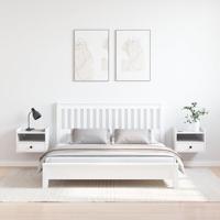 Nachtkastje 2 pcs Wit 38 x 36 x 29,5 cm Massief grenenhout - thumbnail