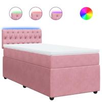 Boxspring met matras fluweel roze 100x200 cm - thumbnail