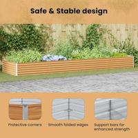 Verhoogde plantenbak 390 x 100 x 36 cm Gegalvaniseerd staal - thumbnail