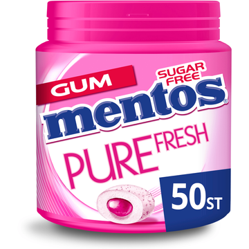 Mentos Gum Pure Fresh Bubble Fresh Suikervrij Pot 50 stuks bij Jumbo