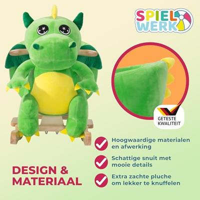 Schommeldier Dino met veiligheidsgordel en geluiden , hobbeldier - thumbnail