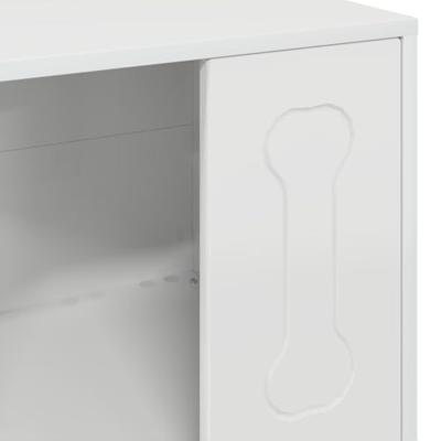 vidaXL Hondenhuis Glanzend Wit 44 x 42 x 49 cm Bewerkt hout, Woonkamer, Rechthoekig Minimalistisch Ontwerp, Multifunctionele Opslag, Duurzame Materialen, Moderne Esthetiek, Praktische Oplossingen