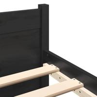 Bedframe massief hout zwart 90x200 cm - thumbnail