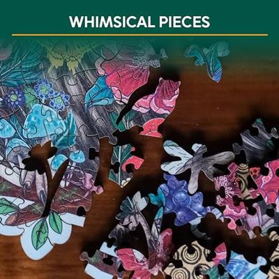 Houten puzzel - Vorm - 150 stukjes - Bloemenuil