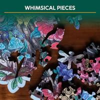 Houten puzzel - Vorm - 150 stukjes - Bloemenuil - thumbnail