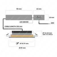 Set van 6 Rome LED inbouwspots - Kantelbaar - IP44 waterdicht - 6 Watt 500 lumen - 2700K warm wit - Lage inbouwdiepte 27mm - Dimbaar - Rond - Zwart - Voor binnen en buiten - thumbnail
