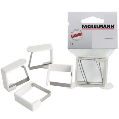 Fackelmann Tafelkleed Klemmen 4 Stuks 45 mm RVS/Wit