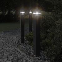VidaXL Vloerlampen voor buiten 3 st 80 cm aluminium zwart - thumbnail