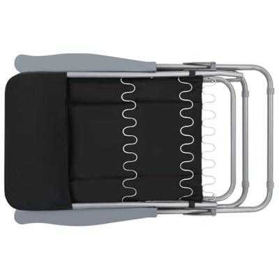 VidaXL Opklapbare stoelen met kussens, 2 stuks, zwart