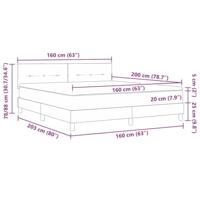 Boxspringbed met matras en LED stof donkergrijs 160x200 cm - thumbnail