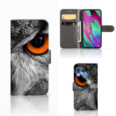 Samsung Galaxy A40 | Telefoonhoesje | Met pasjeshouder | Uil