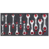 Vigor V5075 V5075 Steek-ringratelsleutelset Sleutelbreedte (metrisch) 8 - 19 mm - thumbnail