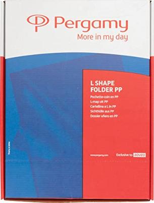 Pergamy L-map, ft A4, PP van 90 micron, doos van 100 stuks, geassorteerde kleuren