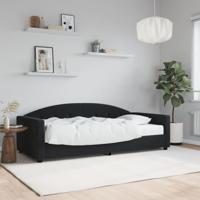 Slaapbank met matras 90x190 cm fluweel zwart - thumbnail