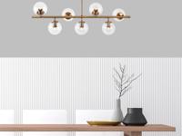 Hanglamp FAROUK 7 lampen vintage - thumbnail