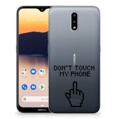 Nokia 2.3 Silicone-hoesje Finger Don't Touch My Phone Nokia 2.3 Silicone-hoesje Finger Don't Touch My Phone