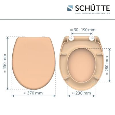 Toiletzitting Schutte Beige Duroplast Met Soft Close En Quick Release Gelakt Beige Schütte - thumbnail