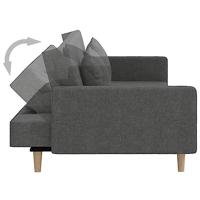 Slaapbank 2-zits met 2 kussens stof donkergrijs - thumbnail