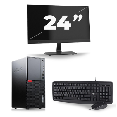 Lenovo ThinkCentre M720t Tower - Intel Core i7-8e Generatie - 16GB RAM - 256GB SSD - Windows 11 + 1x 24 inch Monitor