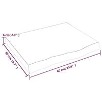 Wastafelblad 60x50x6 cm onbehandeld massief hout - thumbnail