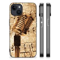 iPhone 15 Plus Silicone Back Case Bladmuziek - thumbnail