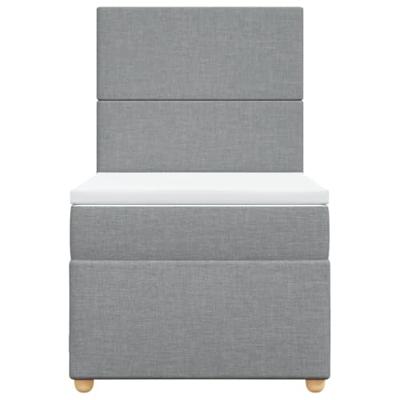 Boxspring met matras stof lichtgrijs 90x200 cm