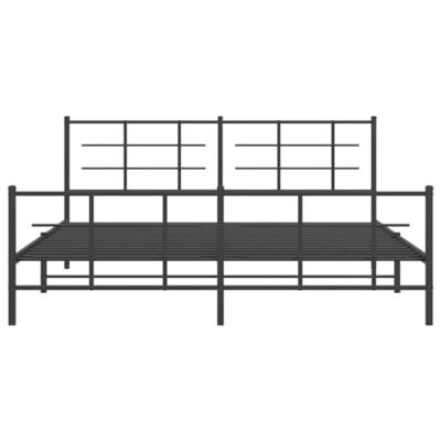 Bedframe met hoofd- en voeteneinde metaal zwart 183x213 cm