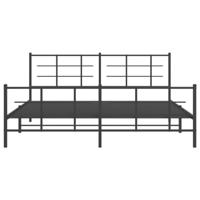Bedframe met hoofd- en voeteneinde metaal zwart 183x213 cm - thumbnail