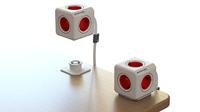 Allocacoc BN3046 PowerCube stekkerdoos 5 sockets m incl. 3 m kabel rood/wit - thumbnail
