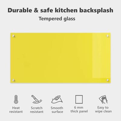 VidaXL Keuken spatscherm geel 100 x 50 cm gehard glas