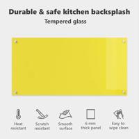 VidaXL Keuken spatscherm geel 100 x 50 cm gehard glas - thumbnail